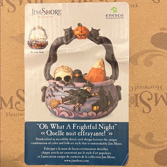 Jim Shore ‘Oh What a Frightful Night’ Halloween Basket - Picture 2 of 13